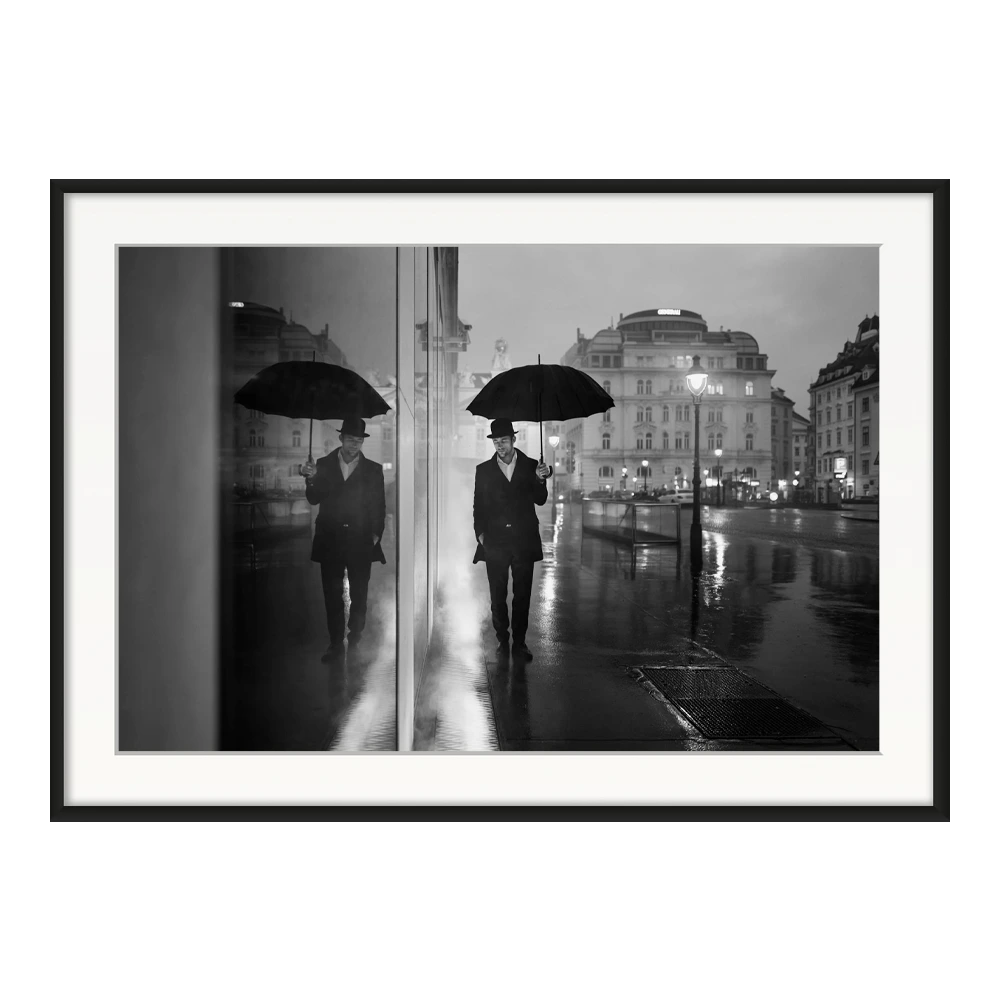 In step with the night — original framed print by Sascha van der Werf
